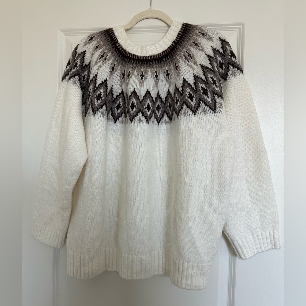 Old Navy Fair Isle Cozy Shaker-Stitch Pullover Sweater Size XL NWT - Picture 2 of 9